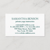 Eleganter Blue & Gold Lotus Yoga Instructor Visitenkarte (Rückseite)