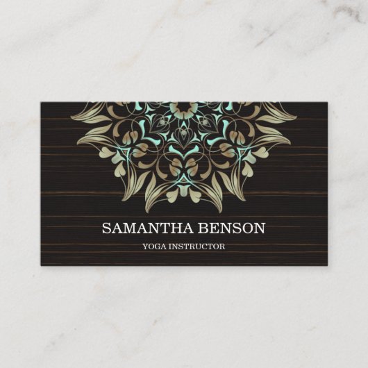 Eleganter Blue & Gold Lotus Yoga Instructor Visitenkarte (Vorderseite)