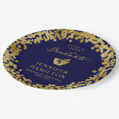 Eleganter Blue Gold Pharmacy School Abschluss Pappteller (Schrägansicht)