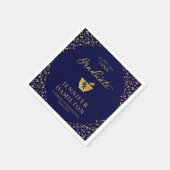 Eleganter Blue Gold Pharmacy School Abschluss Serviette (Ecke)