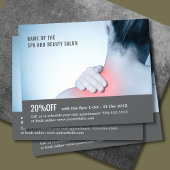 Eleganter Blue Gray Foto Massage Therapist Flyer