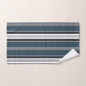 Eleganter Blue Gray French Ticking Stripe Badhandtuch Set (Handtuch)
