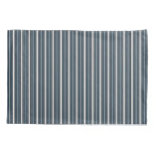 Eleganter Blue Gray French Ticking Stripe Kissenbezug (Rückseite-Links)