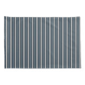 Eleganter Blue Gray French Ticking Stripe Kissenbezug (Rückseite-Rechts)
