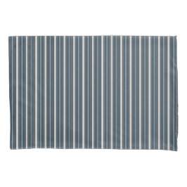 Eleganter Blue Gray French Ticking Stripe Kissenbezug