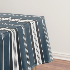 Eleganter Blue Gray French Ticking Stripe Tischdecke