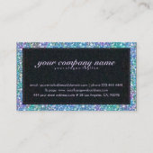 Eleganter Blue-Green Glitzer & Glitzern Visitenkarte (Rückseite)