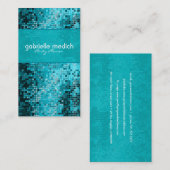 Eleganter Blue-Green-Glitzer-Metallic-Sequence Visitenkarte (Vorne/Hinten)