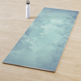 Eleganter Blue Green Grunge Aquarell Hintergrund | Yogamatte