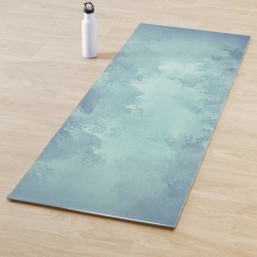 Eleganter Blue Green Grunge Aquarell Hintergrund | Yogamatte (Beispiel)