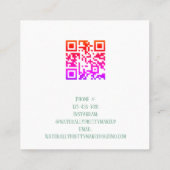 Eleganter Blue Green Watercolor Makeup Artist Quadratische Visitenkarte (Rückseite)