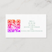 Eleganter Blue Green Watercolor Makeup Artist Visitenkarte (Rückseite)