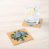 Eleganter Blue Hydrangea Blume Paper Untersetzer (Vor Ort)