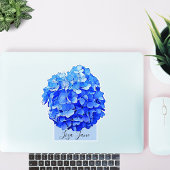 Eleganter Blue Hydrangea-Individuelle Name Aufkleber