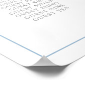 Eleganter Blue Hydrangeas Hochzeitsplan Poster (Ecke)