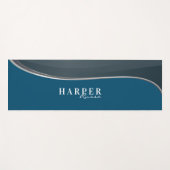 Eleganter Blue Individuelle Name Yoga Mat Yogamatte (Vorderseite (Horizontal))