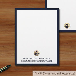 Eleganter Blue Legal Business Letterhead Briefbogen