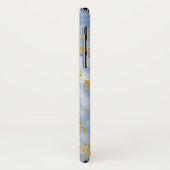 Eleganter Blue Marble Monogram Imitate Gold Glitze Case-Mate iPhone Hülle (Hinten/Links)