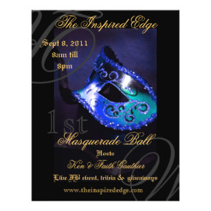 Eleganter Blue Masquerade Ball Party Event Flyer