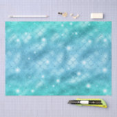Eleganter Blue Mermaid Scales Metallic Glitzer Seidenpapier (Handwerk)