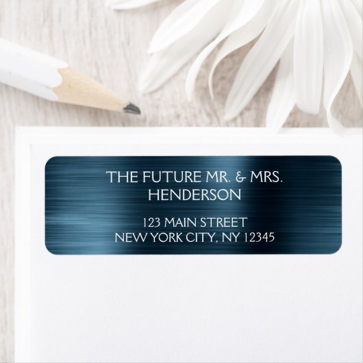 Eleganter Blue Metallic Foil Moderne Hochzeit (Insitu)