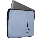 Eleganter Blue Monogram Laptop Sleeve (Vorne Rechts)