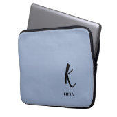 Eleganter Blue Monogram Laptop Sleeve (Vorderseite Links)