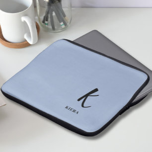 Eleganter Blue Monogram Laptop Sleeve