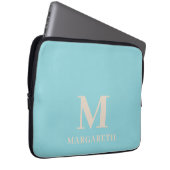 Eleganter Blue Monogram Laptop Sleeve (Vorne Rechts)