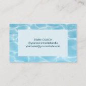 Eleganter Blue Monogram Schwimmlehrer Coach Visitenkarte (Rückseite)