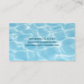 Eleganter Blue Monogram Schwimmlehrer Coach Visitenkarte (Rückseite)