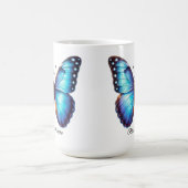 Eleganter Blue Morpho Schmetterlings-Wrap  Verwandlungstasse (Zentrum)