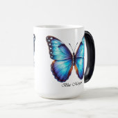 Eleganter Blue Morpho Schmetterlings-Wrap  Verwandlungstasse (VorderseiteRechts)