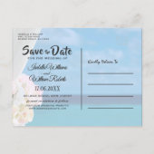 Eleganter Blue Ocean Beach Summer Save the Date Ankündigungspostkarte (Rückseite)