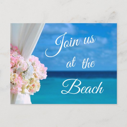 Eleganter Blue Ocean Beach Summer Save the Date Ankündigungspostkarte (Vorderseite)