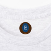 Eleganter Blue Personalisiert Monogram Square Stic Etiketten (Befestigt)