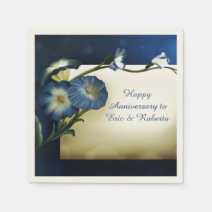 Eleganter Blue Petunias Besondere Anlass Personali Serviette