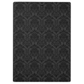 Eleganter Blue Ribbon Black & White Damaskus Klemmbrett (Rückseite)