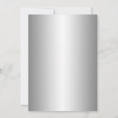 Eleganter Blue Ribbon Moderner Silberner Glitzer H Einladung (Rückseite)