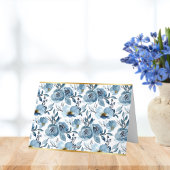 Eleganter Blue Rose Weißes Muster Cotattecore Dankeskarte