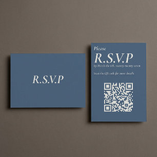 Eleganter Blue Serif großer QR-Code-UAWG Begleitkarte