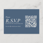 Eleganter Blue Serif QR Code UAWG Begleitkarte (Vorderseite)