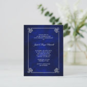 Eleganter Blue Silver Frame 25. Hochzeitstag Einladung (Stehend Vorderseite)