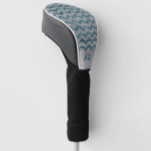 Eleganter Blue Silver Glitzer Zickzack Zig Zag Golf Headcover (angewinkelt)