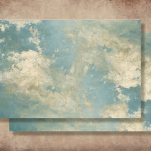 Eleganter Blue Skies Wolken Impressionist Decoupag Seidenpapier