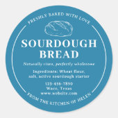 Eleganter Blue Sourdough Bakery Brot Sticker (Vorderseite)