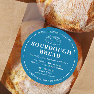 Eleganter Blue Sourdough Bakery Brot Sticker