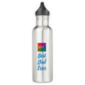 Eleganter Blue Typografy Template Bester Vater je Edelstahlflasche (Rechts)