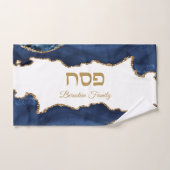 Eleganter Blue und Gold Agate Hebrew Pessach Handtuch (Handtuch)