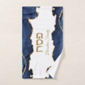 Eleganter Blue und Gold Agate Hebrew Pessach Handtuch (Handtuch)